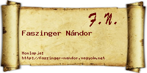Faszinger Nándor névjegykártya