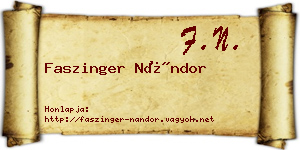 Faszinger Nándor névjegykártya